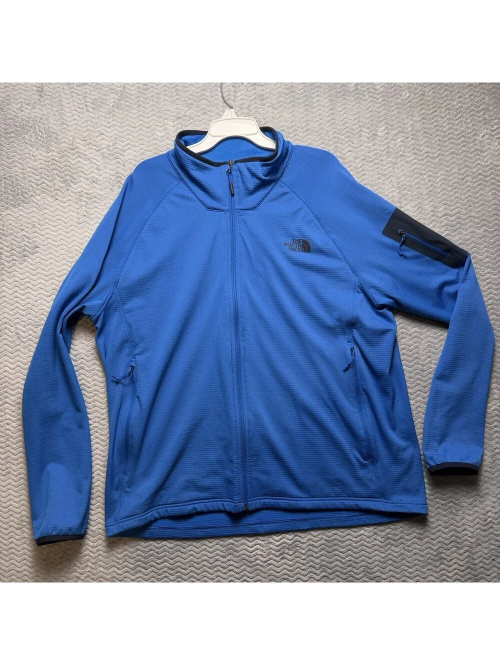 The North Face Jacket Men’s Sz XXL Blue Borod Gridded Fleece Full Zip